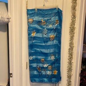 Floral Blue Sarong or scarf Cover-Up